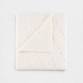 100% Cashmere Cable Knit Baby Blanket - White