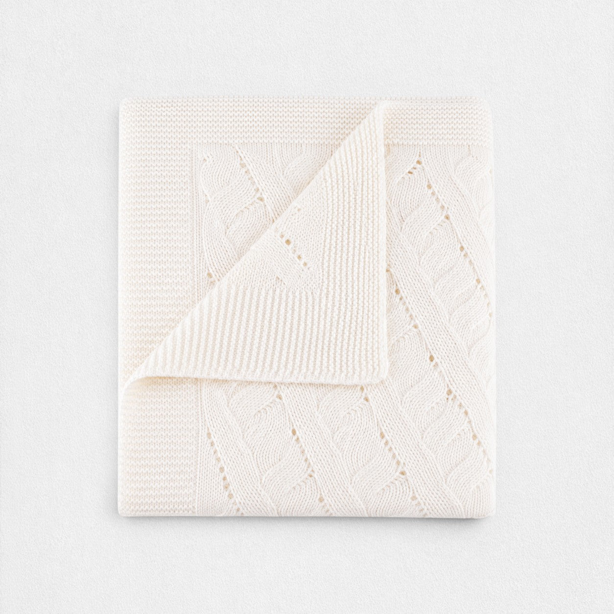 100% Cashmere Cable Knit Baby Blanket