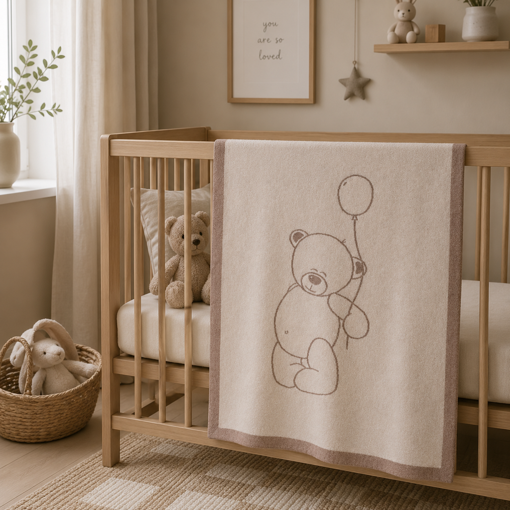 100% Cashmere Baby Blanket - Teddy Bear