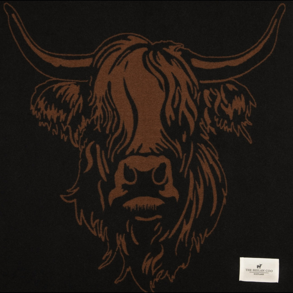 Heilan Coo Super Soft Scarf - Black/Rust