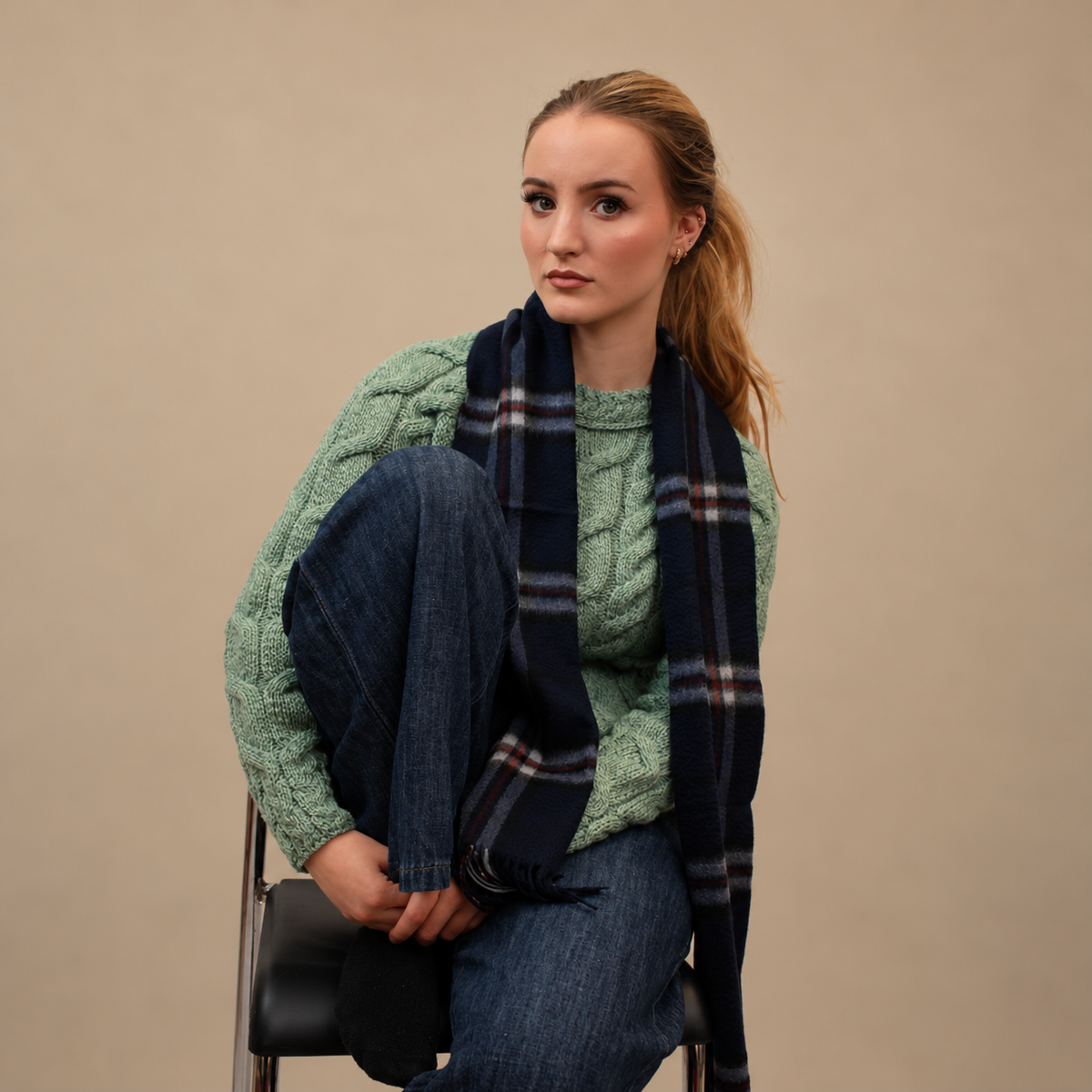Thomson Blue - 100% Cashmere Tartan Scarf