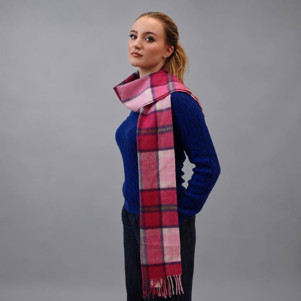 Billet Pink - 100% Lambswool Tartan Scarf