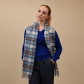 Stewart Muted Blue - 100% Lambswool Tartan Scarf