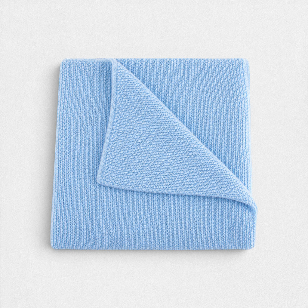 100% Cashmere Honeycomb Baby Blanket - Baby Blue
