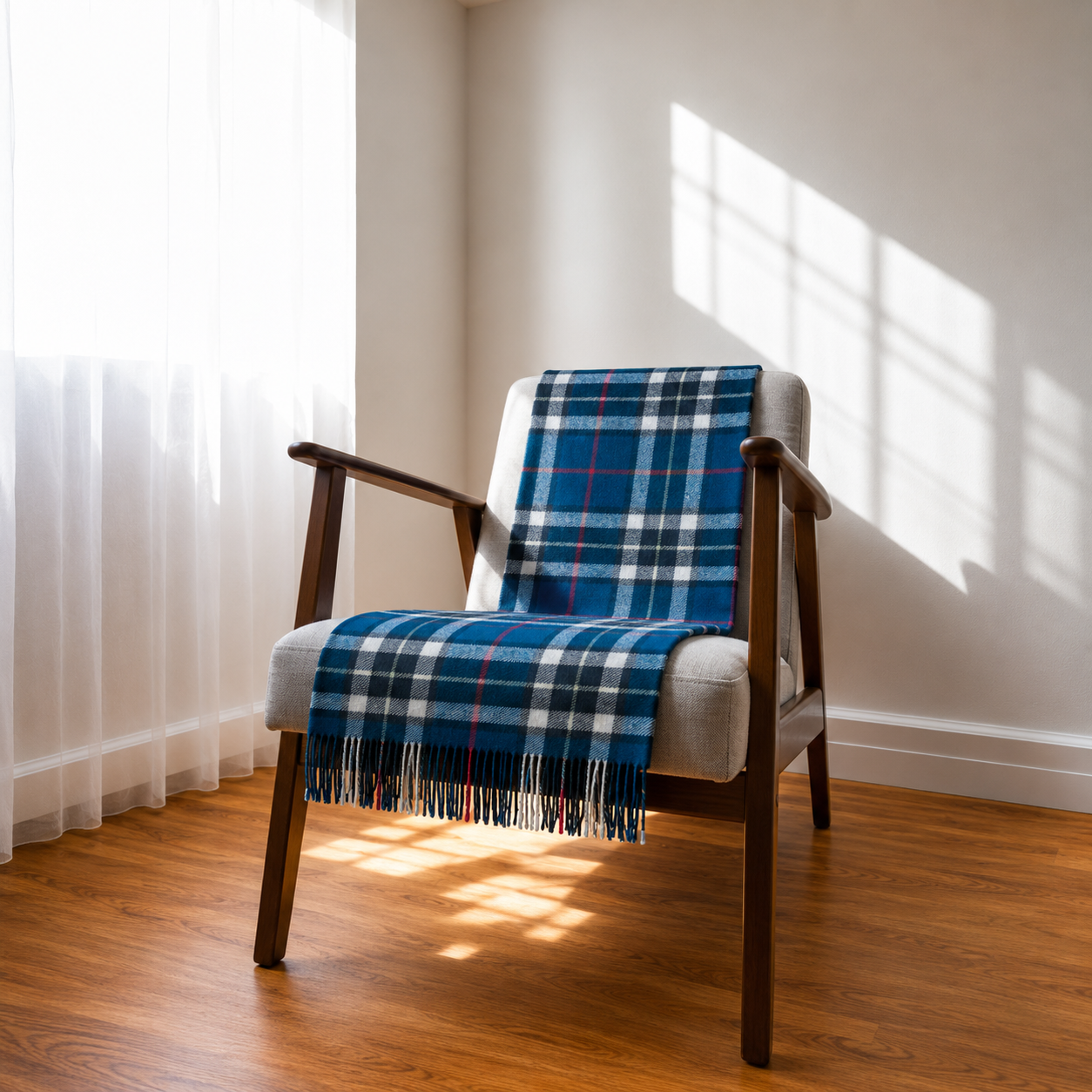 100% Recycled Wool Tartan Knee Blanket