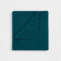 100% Cashmere Cable Knit Baby Blanket - Teal Blue