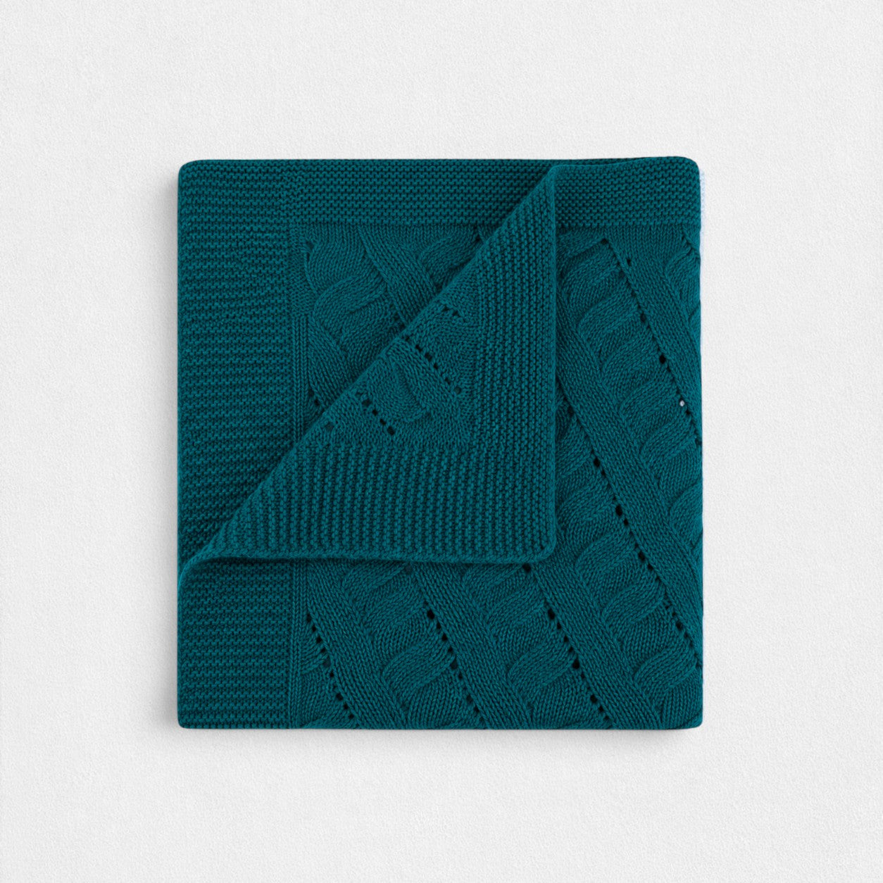100% Cashmere Cable Knit Baby Blanket