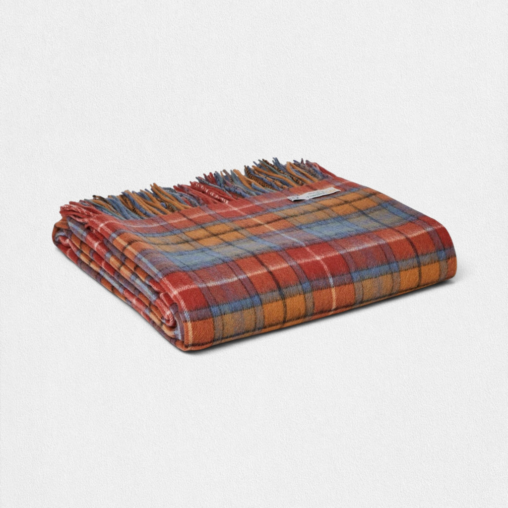 100% Lambswool Tartan Blanket