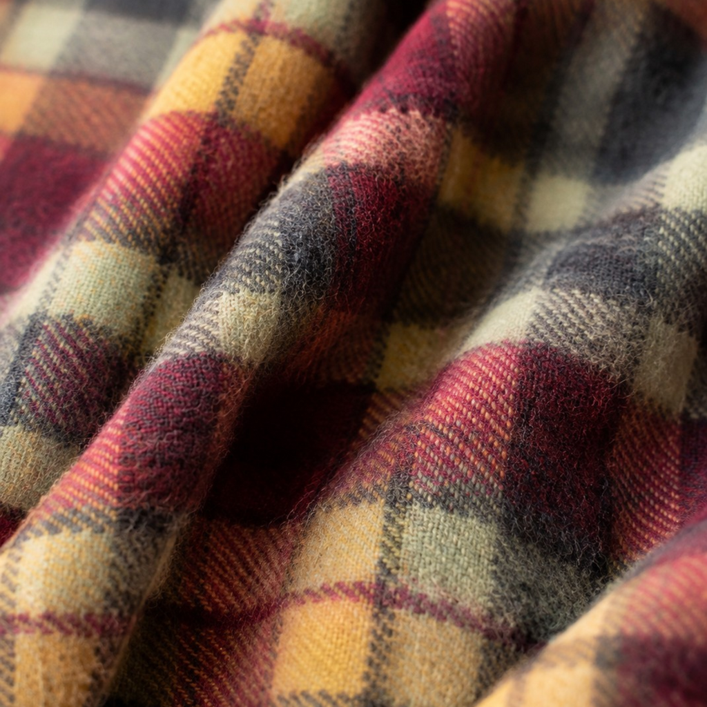 Autumn Buchanan 100% Recycled Wool Tartan Blanket, product photo — Loom & Cove
