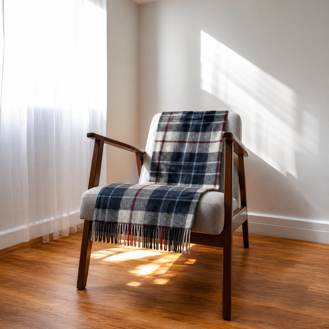 100% Recycled Wool Tartan Knee Blanket
