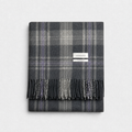 Flint Grey 100% Recycled Wool Tartan Blanket, product photo — Loom & Cove