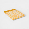 100% Lambswool Chunky Herringbone Blanket - Yellow & Beige
