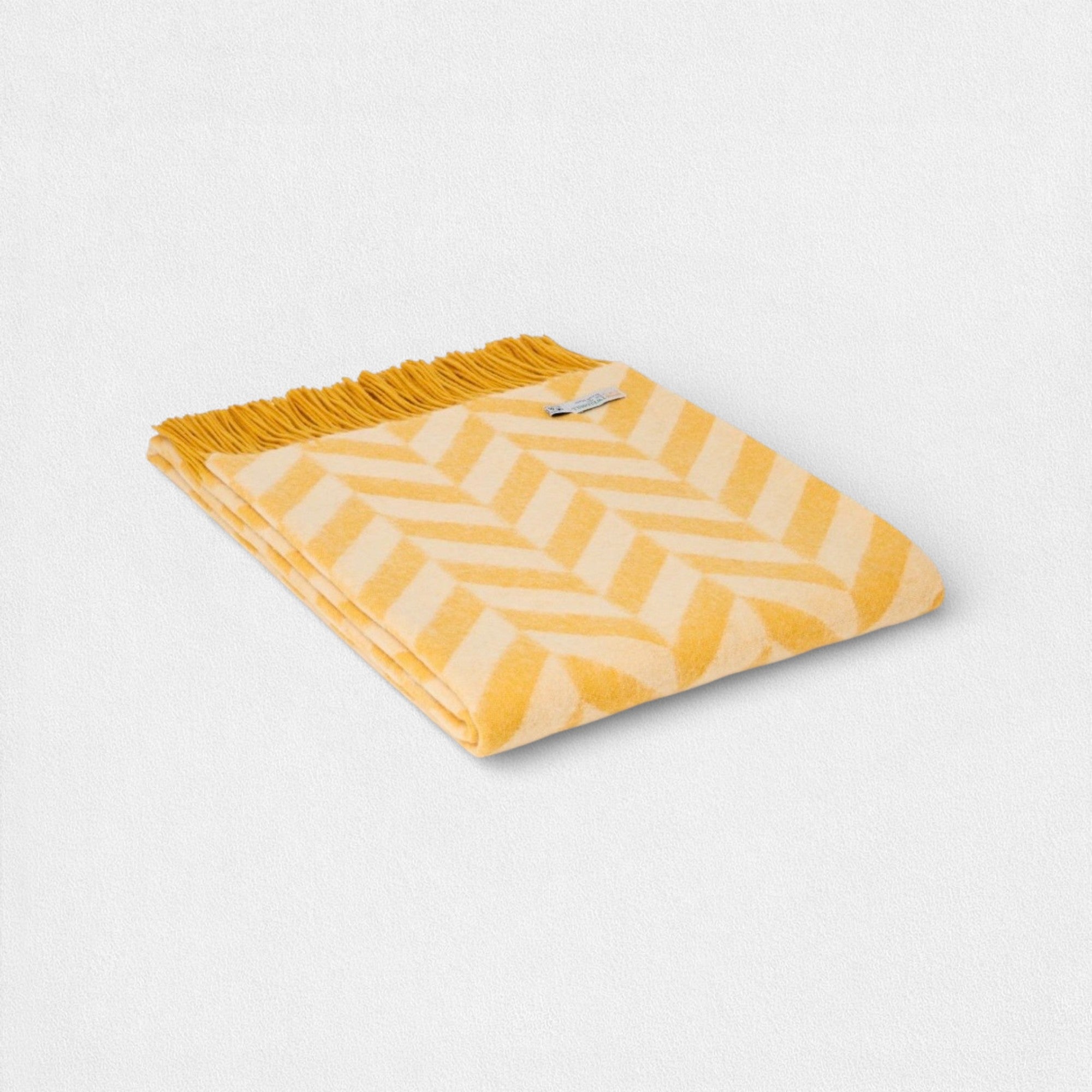 100% Lambswool Chunky Herringbone Blanket