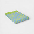 100% Lambswool Chunky Herringbone Blanket -  Zest & Placid Blue