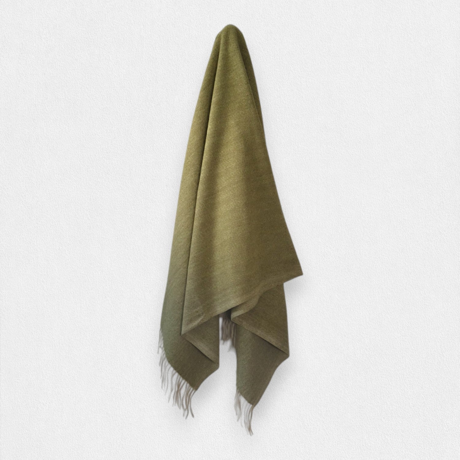 Green Herringbone - 100% Recycled Wool Tartan Blanket