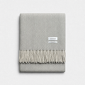 Light Grey Herringbone 100% Recycled Wool Blanket, product photo — Loom & Cove