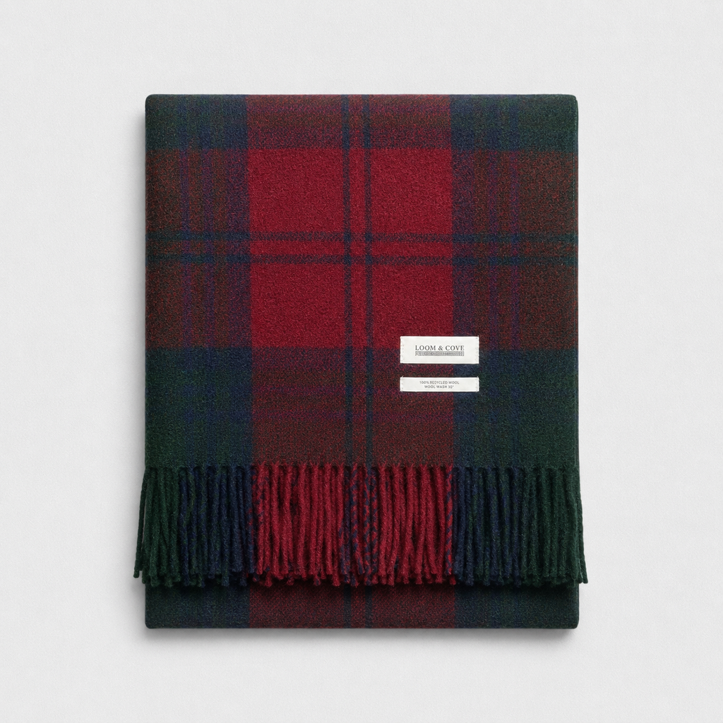 100% Recycled Wool Tartan Blanket