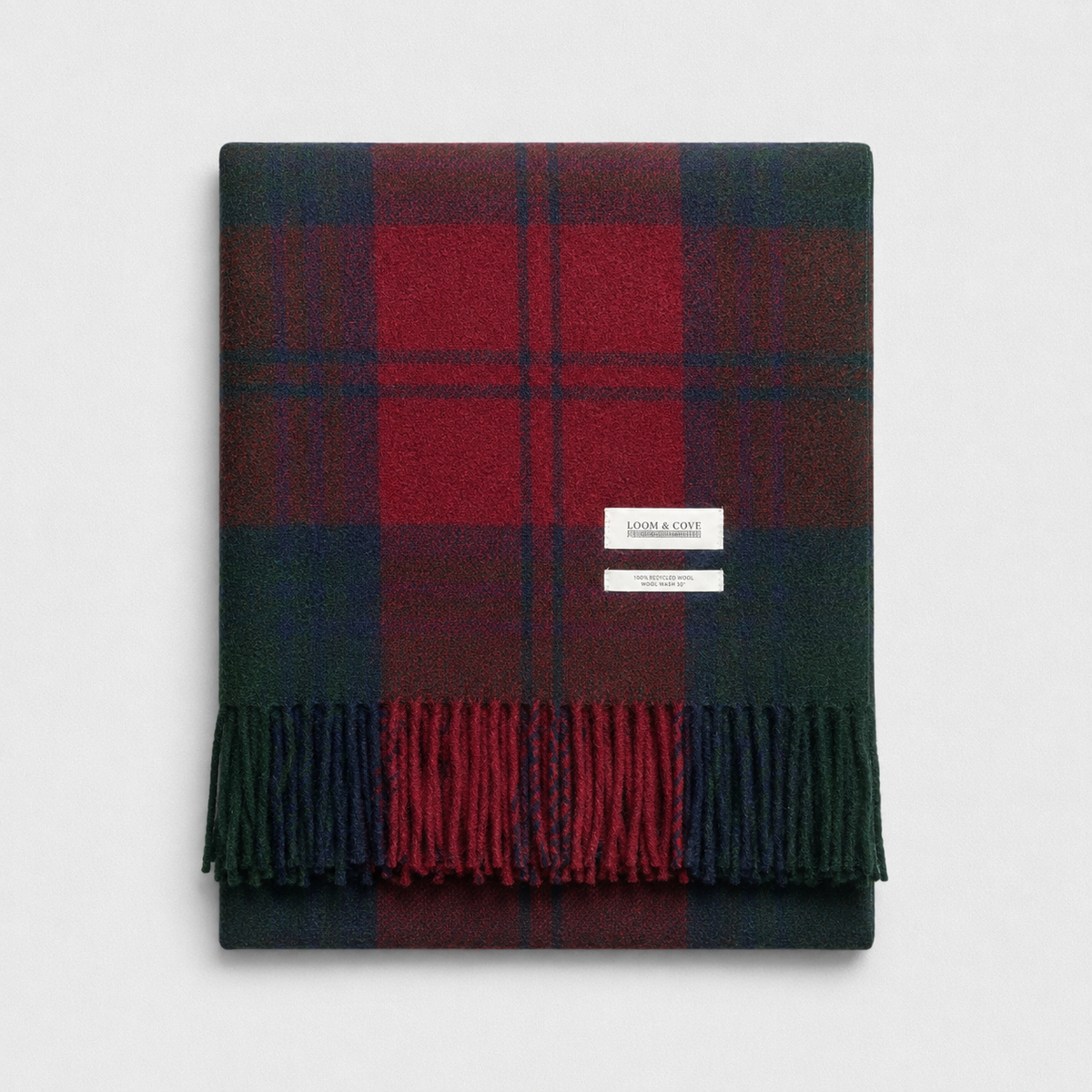 100% Recycled Wool Tartan Blanket