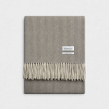 Natural Herringbone 100% Recycled Wool Blanket, product photo — Loom & Cove