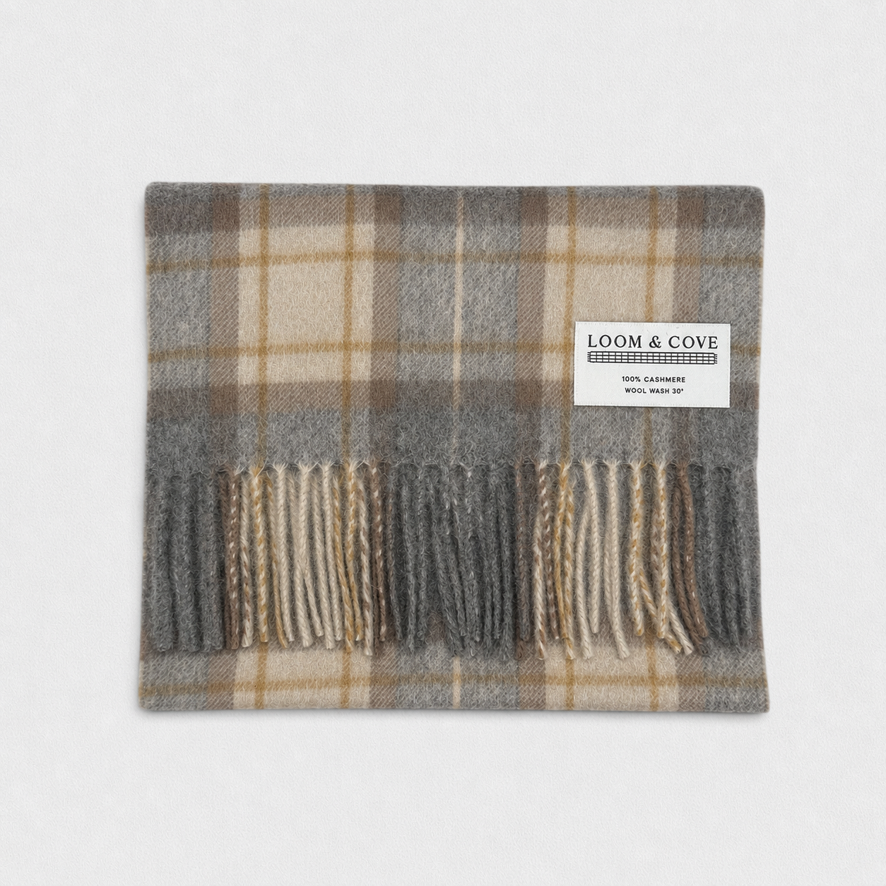 Natural MacKellar - 100% Cashmere Tartan Scarf