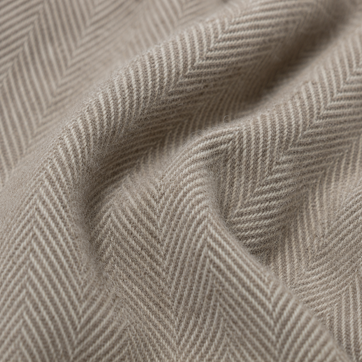 Natural Herringbone - 100% Recycled Wool Tartan Blanket