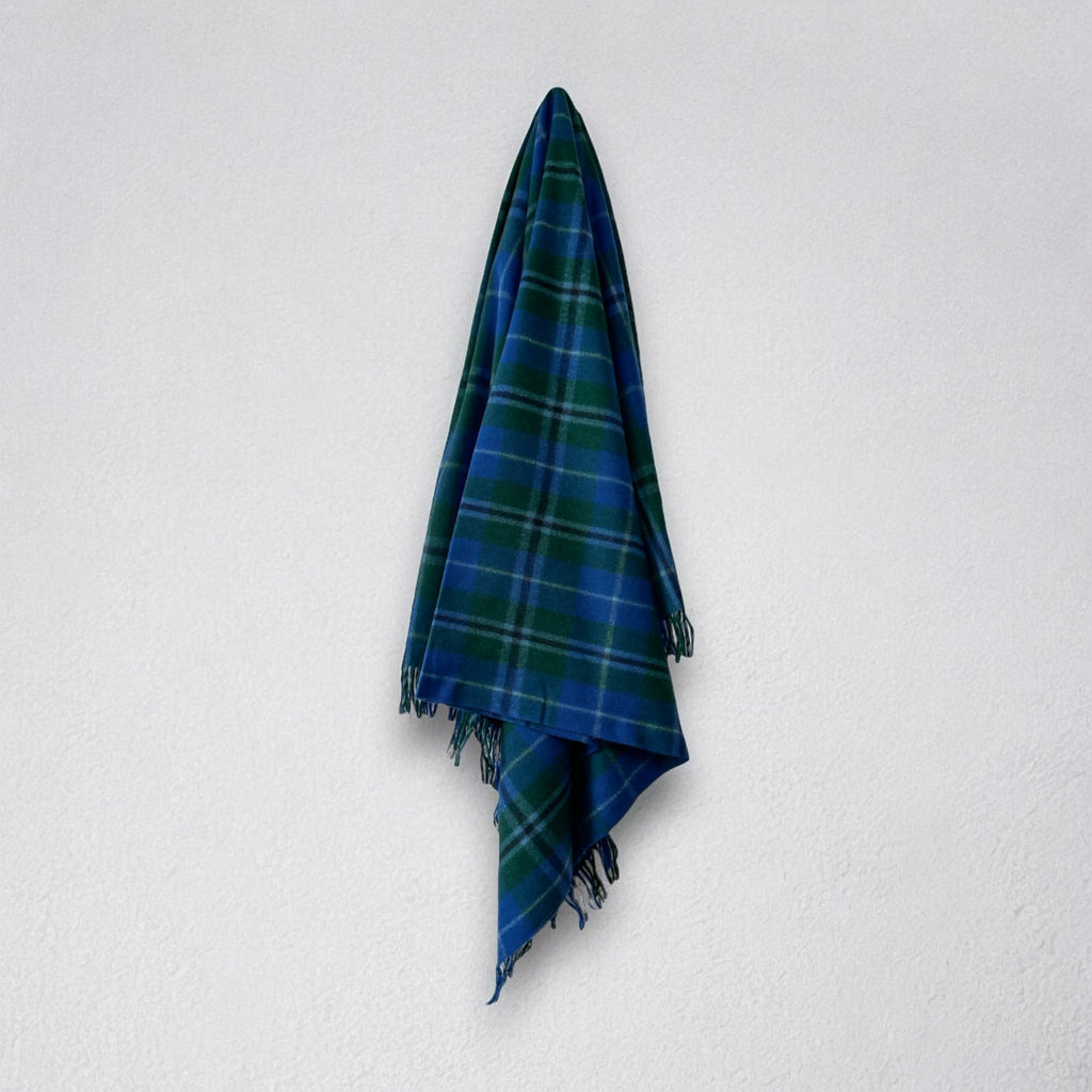 Douglas Blue - 100% Recycled Wool Tartan Blanket