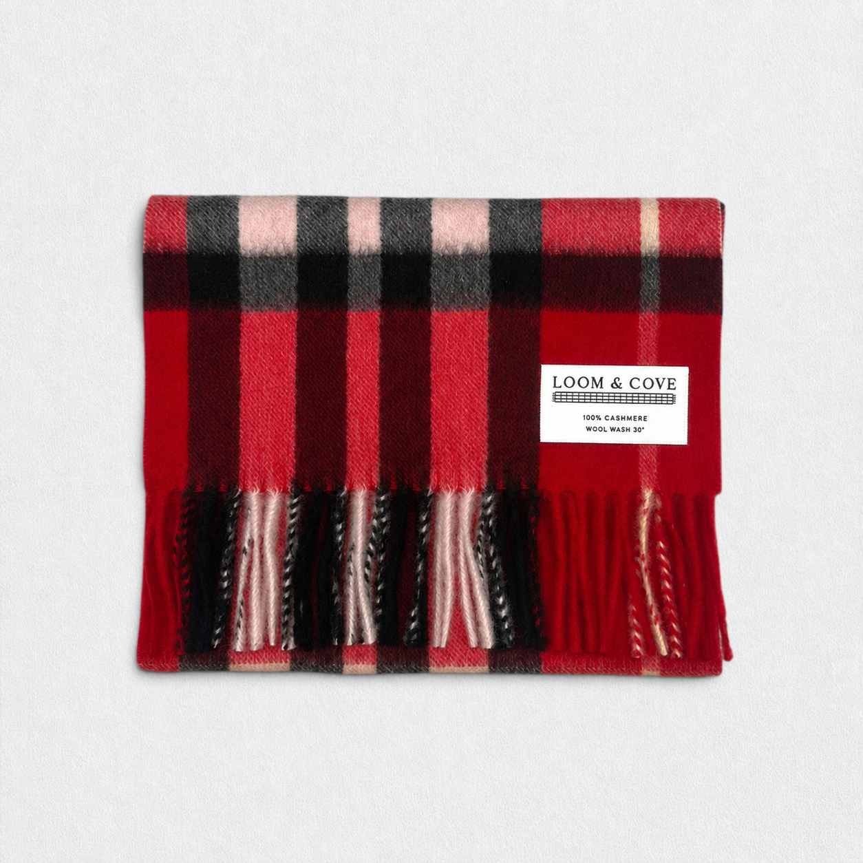 Red Check - 100% Cashmere Tartan Scarf