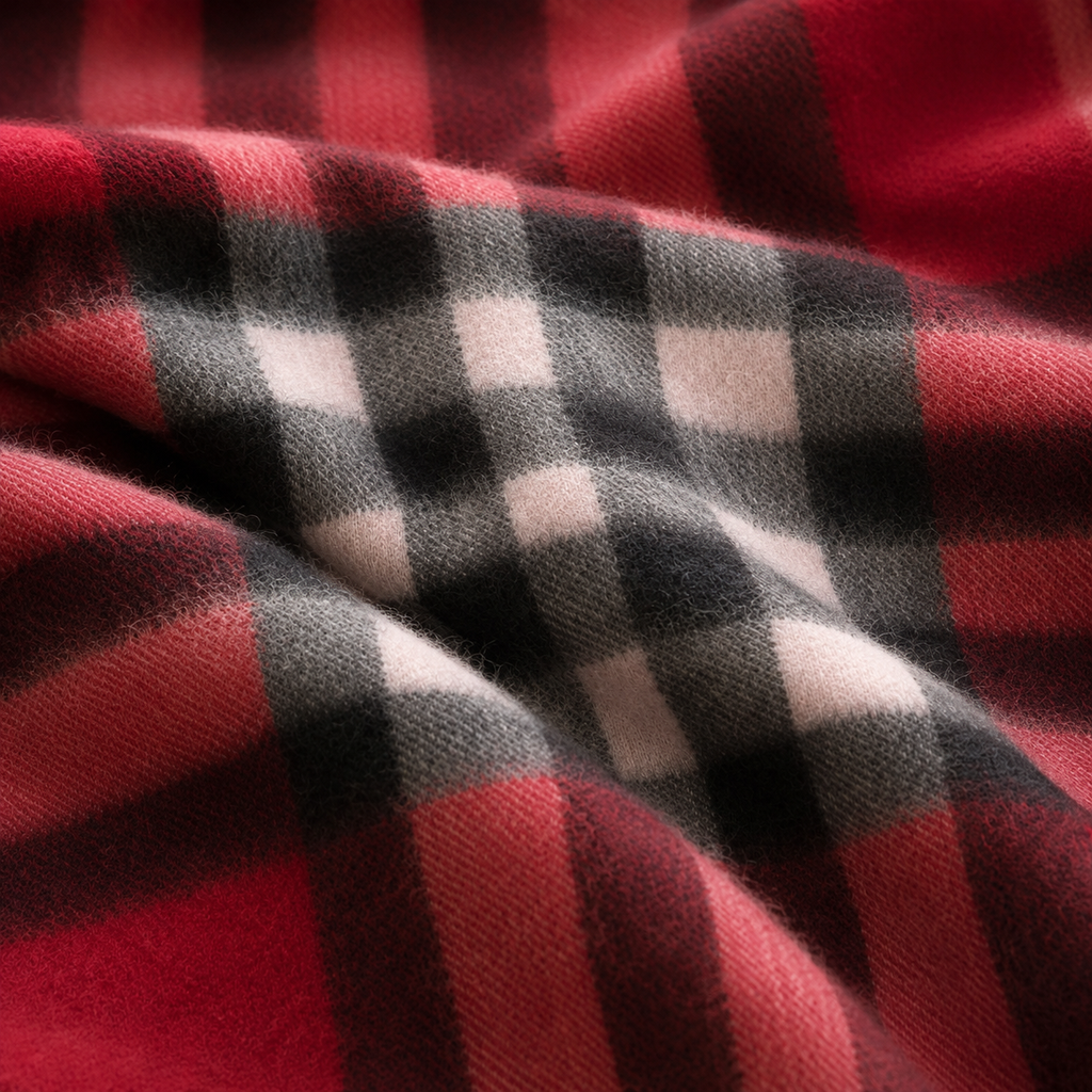 Red Check - 100% Cashmere Tartan Scarf