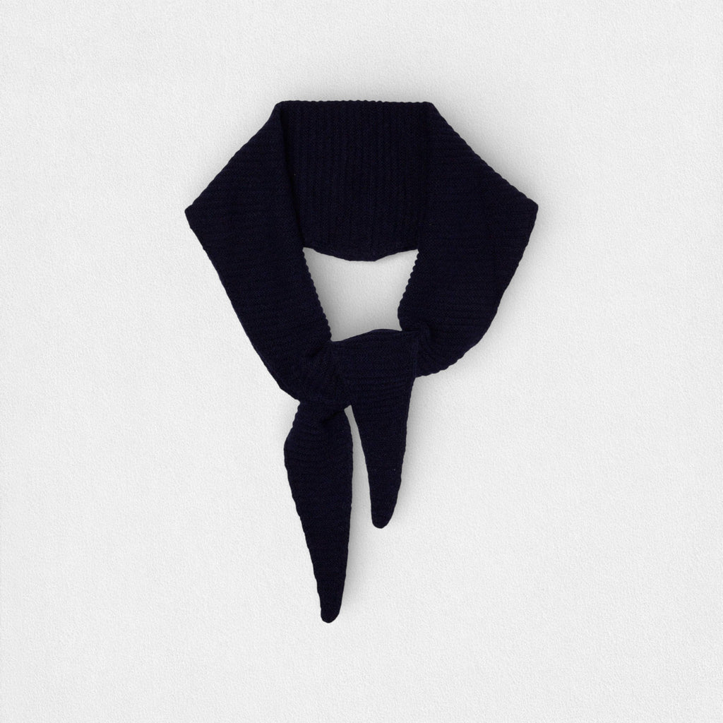 Black Ribbed Scarf 100% Cashmere Ribbed Triangle Scarf - Black – Loom & Cove