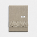 Sand Beige Herringbone 100% Recycled Wool Blanket, product photo — Loom & Cove