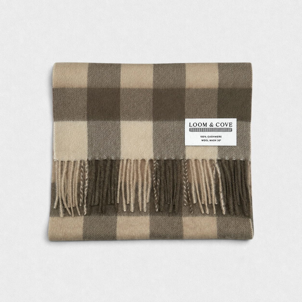 Shrimp - 100% Cashmere Tartan Scarf
