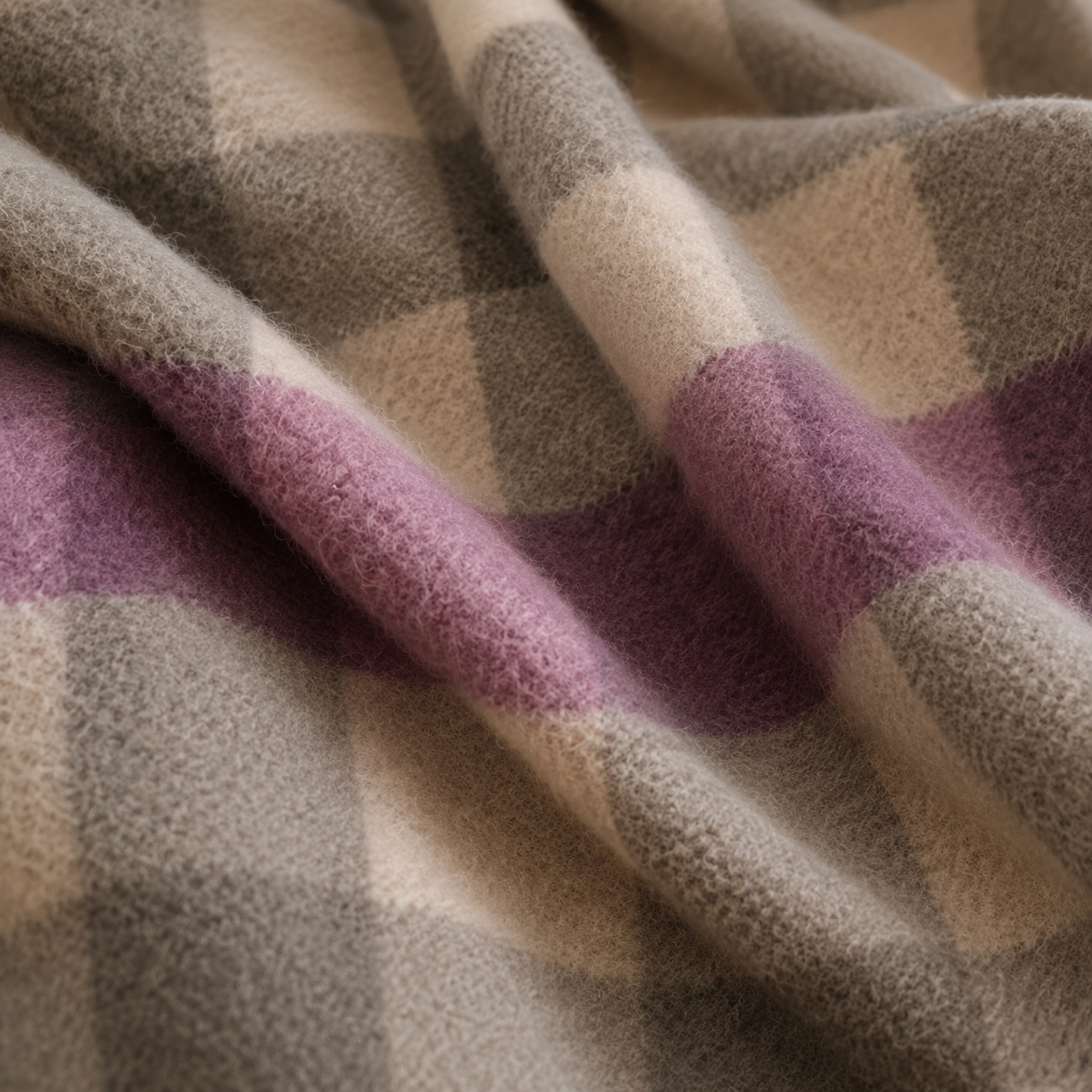 Shrimp - 100% Cashmere Tartan Scarf