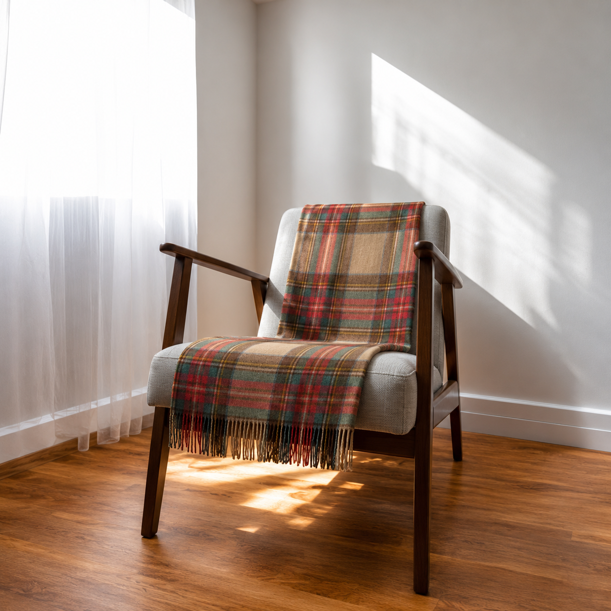 100% Recycled Wool Tartan Knee Blanket
