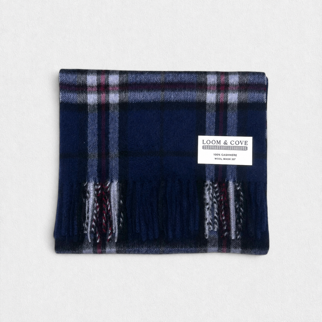 Thomson Blue - 100% Cashmere Tartan Scarf
