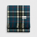 Thomson Blue 100% Recycled Wool Tartan Blanket, product photo — Loom & Cove