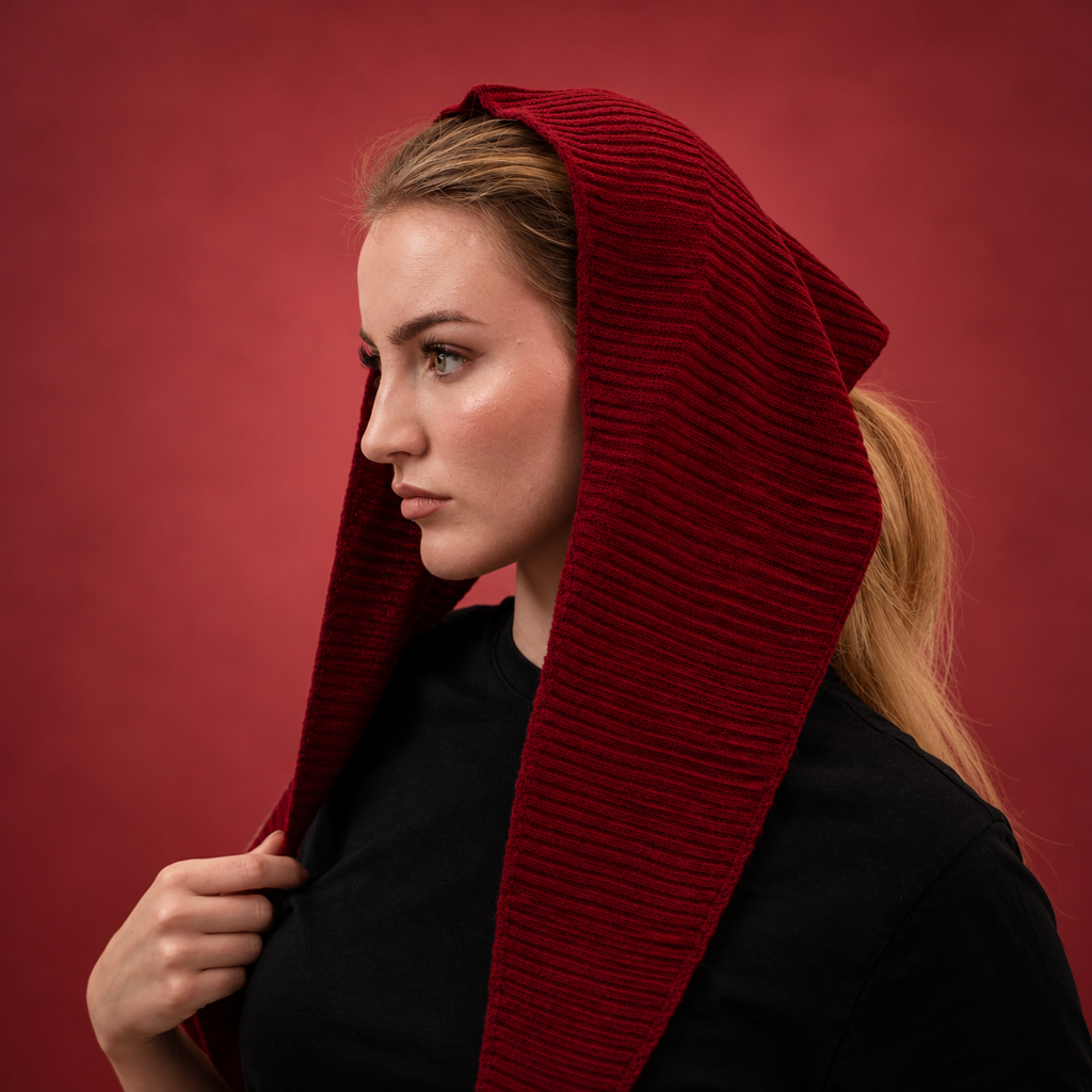 100% Cashmere Ribbed Triangle Scarf - Plum