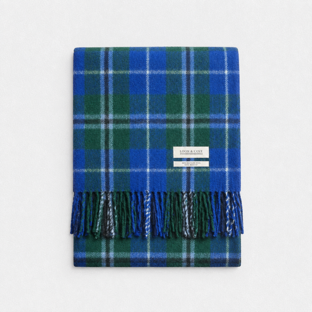 100% Recycled Wool Tartan Blanket