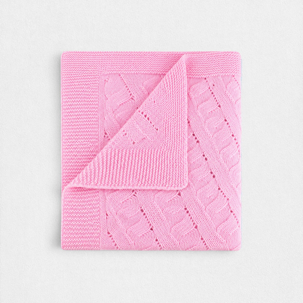 100% Cashmere Cable Knit Baby Blanket