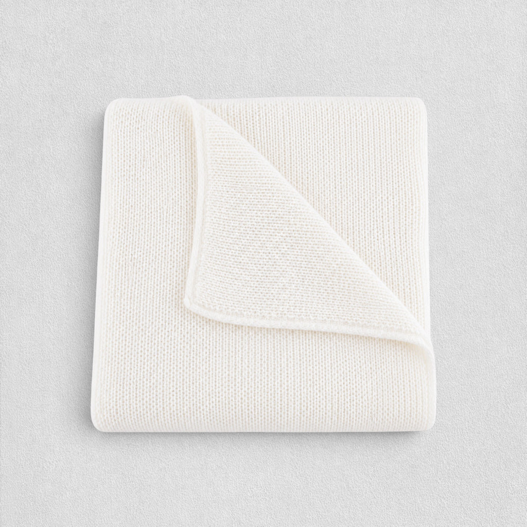 100% Cashmere Honeycomb Baby Blanket - White