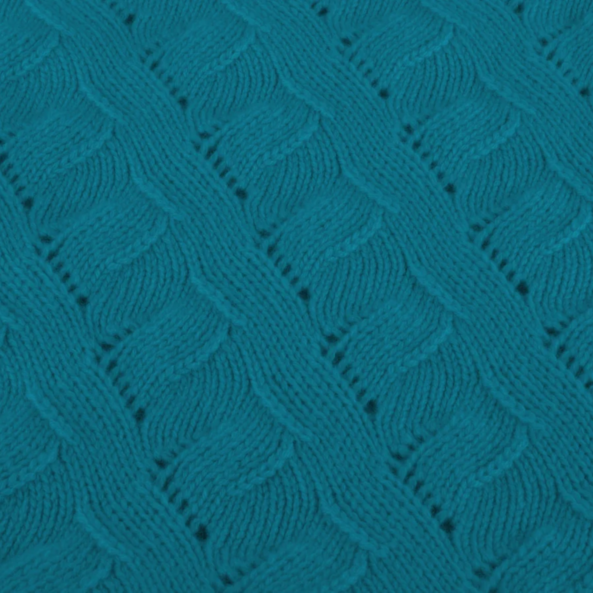 100% Cashmere Cable Knit Baby Blanket - Teal Blue
